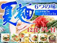 夏麺6つの味(冷やし中華&ざるそば)12食入タレ付セット