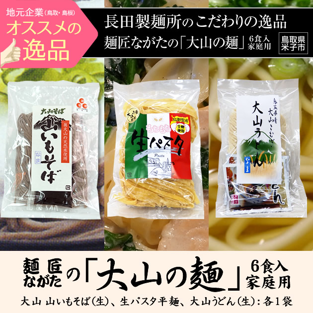 麺匠ながたの「大山の麺」6食入家庭用/(鳥取県米子市)